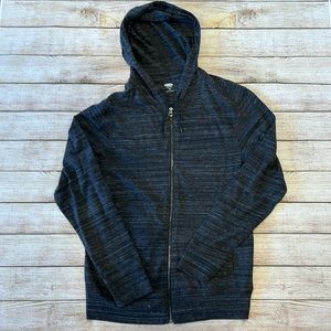 EUC Men's small Old Navy space-dyed, dark gray, zip up sweatshirt